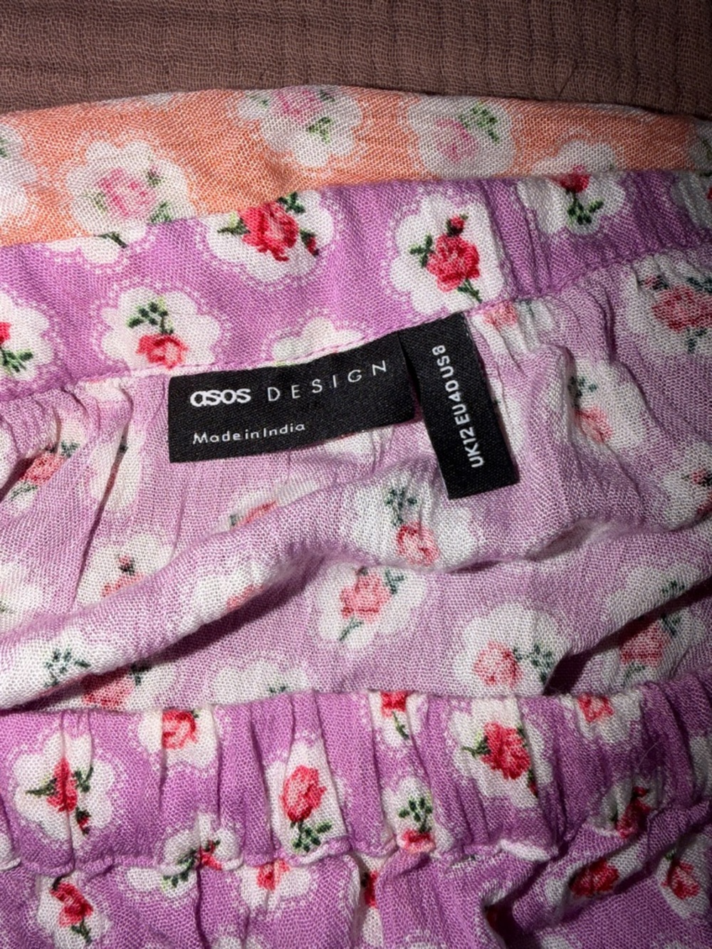 ASOS Peach Halter Mini Dress with Lavender Skirt - Picture 3 of 3